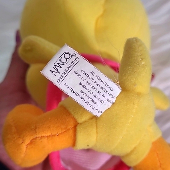 Vintage 90s Nanco Baby Looney Tunes Tweety Bird Tweety Pie Bib Plush Stuffed Toy - Picture 14 of 14